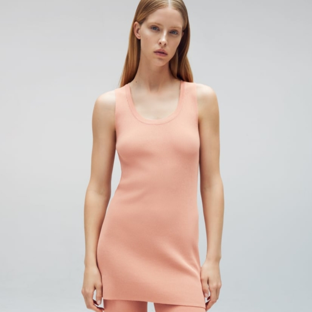 Zara Long Peach Maille Tunic Top